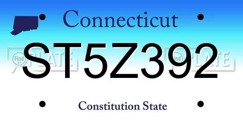 ST5Z392 Connecticut License Plate