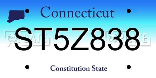 ST5Z838 Connecticut License Plate