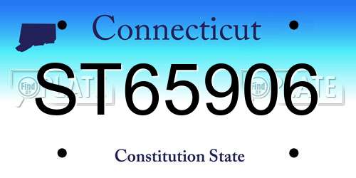 ST65906 Connecticut License Plate