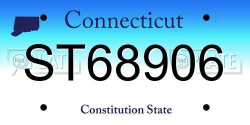 ST68906 Connecticut License Plate