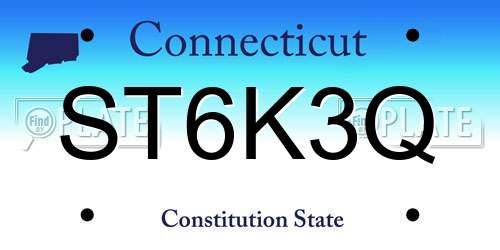ST6K3Q Connecticut License Plate