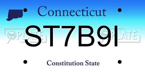 ST7B9I Connecticut License Plate