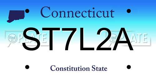 ST7L2A Connecticut License Plate