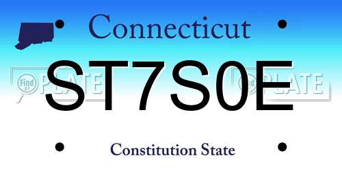 ST7S0E Connecticut License Plate