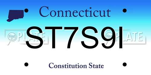 ST7S9I Connecticut License Plate