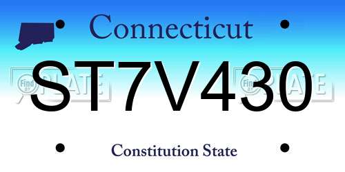 ST7V430 Connecticut License Plate