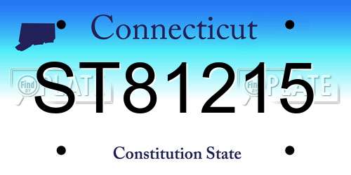 ST81215 Connecticut License Plate