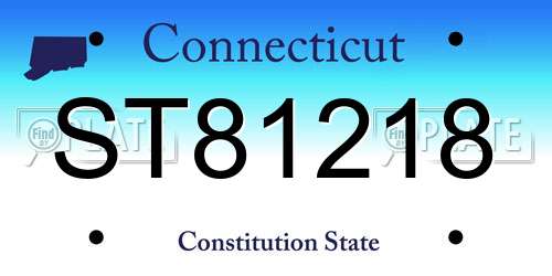 ST81218 Connecticut License Plate