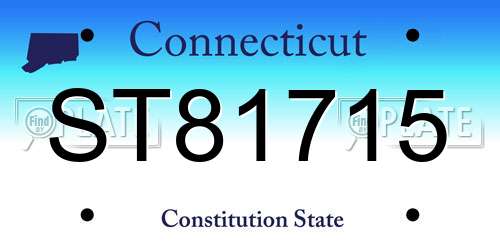 ST81715 Connecticut License Plate