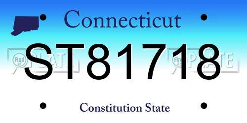 ST81718 Connecticut License Plate