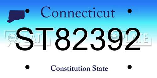 ST82392 Connecticut License Plate