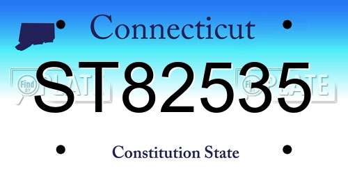 ST82535 Connecticut License Plate