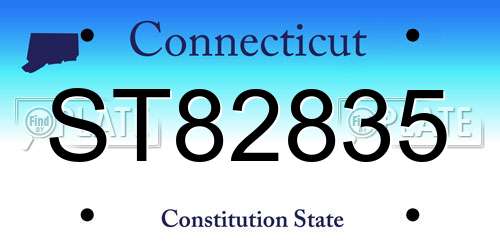 ST82835 Connecticut License Plate