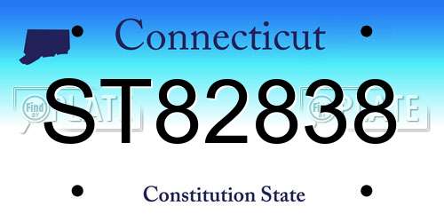 ST82838 Connecticut License Plate