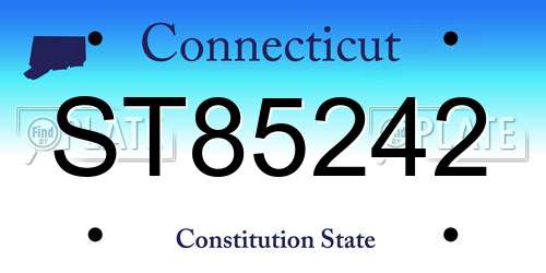 ST85242 Connecticut License Plate