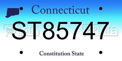 ST85747 Connecticut License Plate