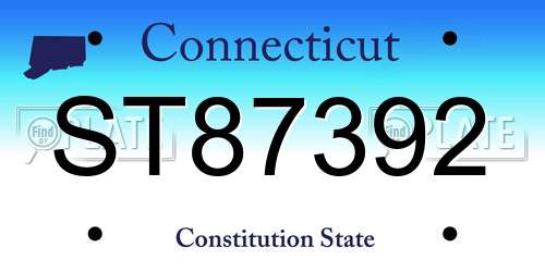 ST87392 Connecticut License Plate