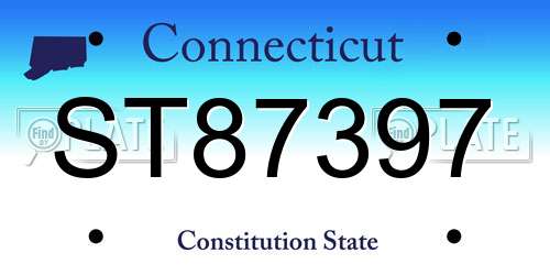 ST87397 Connecticut License Plate