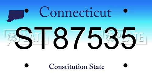 ST87535 Connecticut License Plate