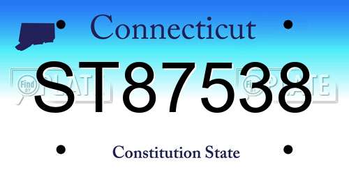 ST87538 Connecticut License Plate