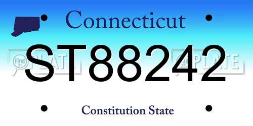 ST88242 Connecticut License Plate