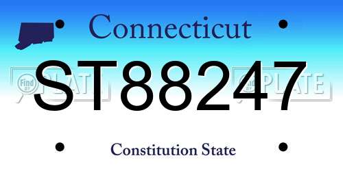 ST88247 Connecticut License Plate