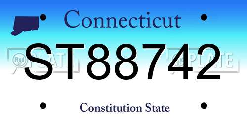 ST88742 Connecticut License Plate