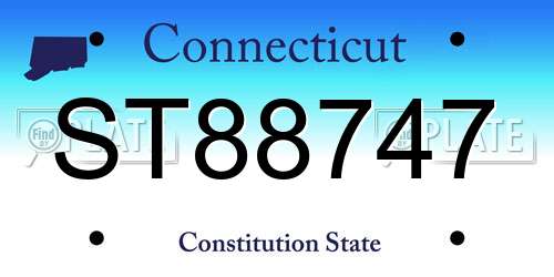 ST88747 Connecticut License Plate
