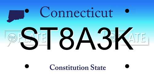 ST8A3K Connecticut License Plate