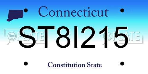 ST8I215 Connecticut License Plate