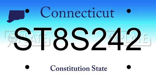 ST8S242 Connecticut License Plate