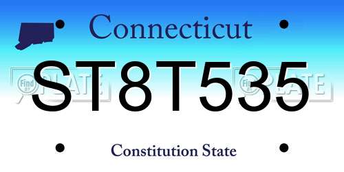 ST8T535 Connecticut License Plate