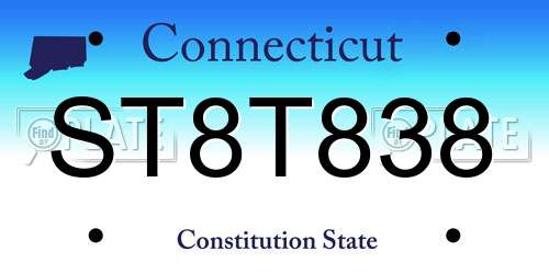ST8T838 Connecticut License Plate