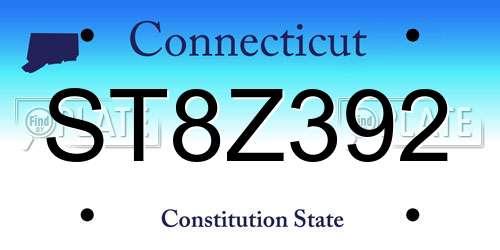 ST8Z392 Connecticut License Plate