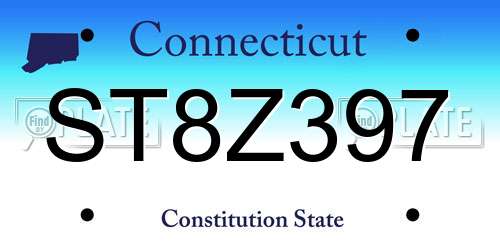 ST8Z397 Connecticut License Plate