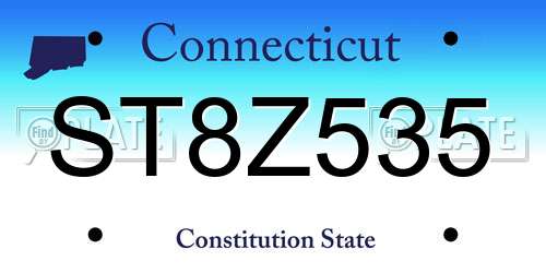 ST8Z535 Connecticut License Plate