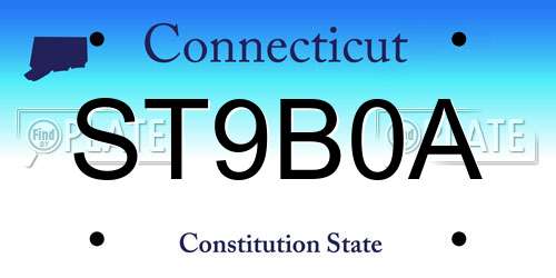 ST9B0A Connecticut License Plate