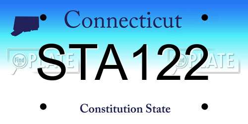 STA122 Connecticut License Plate