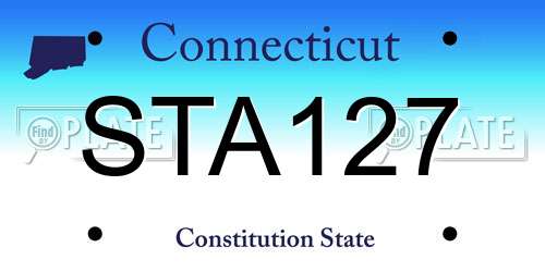 STA127 Connecticut License Plate
