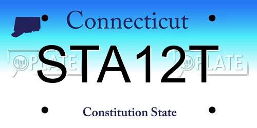 STA12T Connecticut License Plate