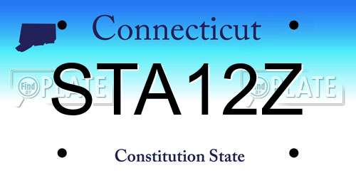 STA12Z Connecticut License Plate