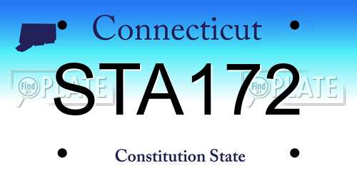 STA172 Connecticut License Plate