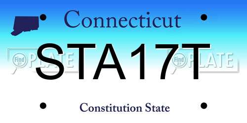 STA17T Connecticut License Plate