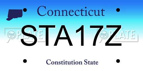 STA17Z Connecticut License Plate