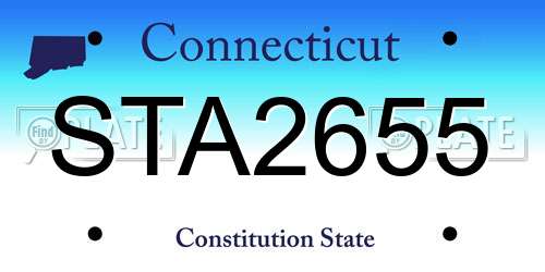 STA2655 Connecticut License Plate