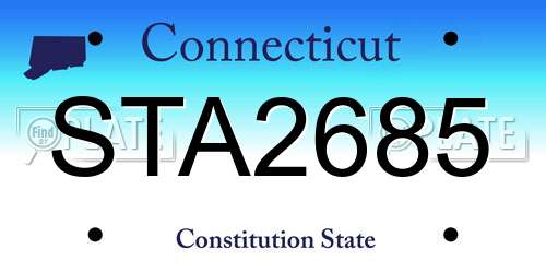 STA2685 Connecticut License Plate
