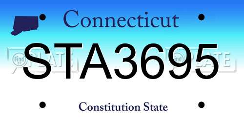 STA3695 Connecticut License Plate