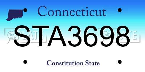 STA3698 Connecticut License Plate