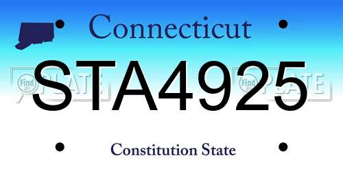 STA4925 Connecticut License Plate