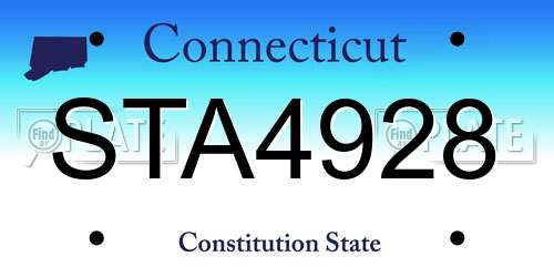 STA4928 Connecticut License Plate